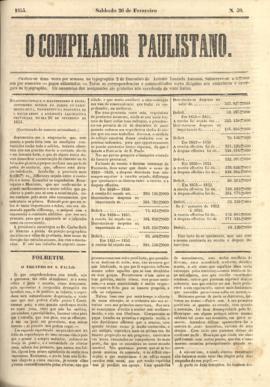 O Compilador paulistano [jornal], n. 39. São Paulo-SP, 26 fev. 1853.