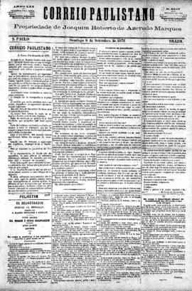 Correio paulistano [jornal], [s/n]. São Paulo-SP, 08 set. 1878.