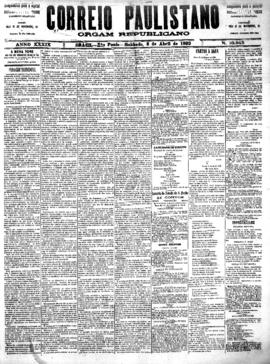 Correio paulistano [jornal], [s/n]. São Paulo-SP, 08 abr. 1893.