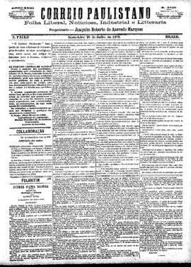 Correio paulistano [jornal], [s/n]. São Paulo-SP, 28 jul. 1876.