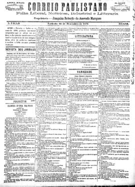 Correio paulistano [jornal], [s/n]. São Paulo-SP, 16 dez. 1876.