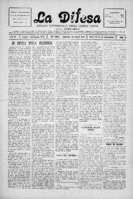 La Difesa [jornal], a. 3, n. 74. São Paulo-SP, 30 mai. 1926.
