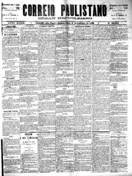 Correio paulistano [jornal], [s/n]. São Paulo-SP, 06 out. 1892.