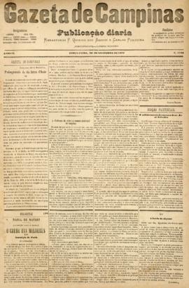 Gazeta de Campinas [jornal], a. 8, n. 1184. Campinas-SP, 20 nov. 1877.