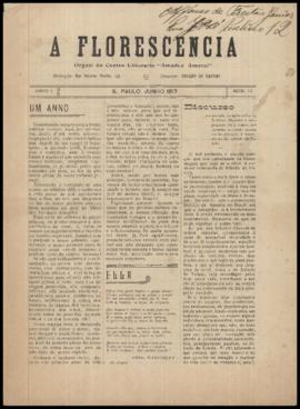 A Florescencia [jornal], a. 1, n. 12. São Paulo-SP, jun. 1917.
