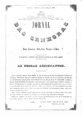 O Jornal das senhoras [jornal], t. 3, [s/n]. Rio de Janeiro-RJ, 26 jun. 1853.