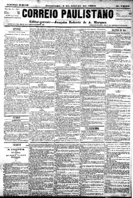 Correio paulistano [jornal], [s/n]. São Paulo-SP, 04 mar. 1883.