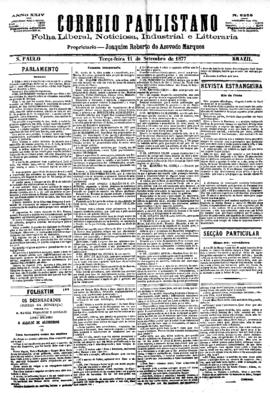 Correio paulistano [jornal], [s/n]. São Paulo-SP, 11 set. 1877.