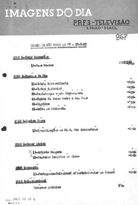 TV Tupi [emissora]. Diário de São Paulo na T.V. [programa]. Roteiro [televisivo], 23 mar. 1960.
