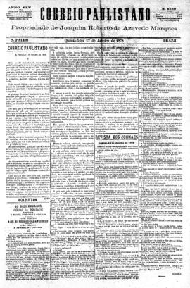 Correio paulistano [jornal], [s/n]. São Paulo-SP, 17 jan. 1878.