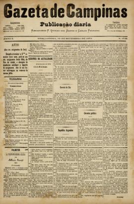 Gazeta de Campinas [jornal], a. 10, n. 1735. Campinas-SP, 30 set. 1879.