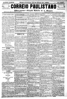 Correio paulistano [jornal], [s/n]. São Paulo-SP, 16 abr. 1883.