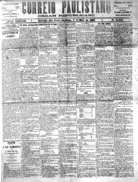 Correio paulistano [jornal], [s/n]. São Paulo-SP, 07 mai. 1892.