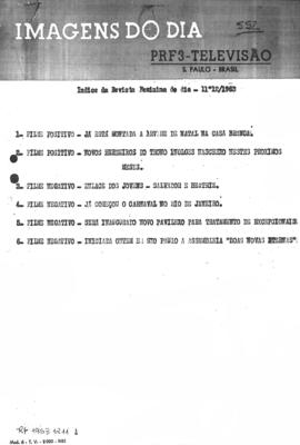 TV Tupi [emissora]. Revista Feminina [programa]. Roteiro [televisivo], 11 dez. 1963.