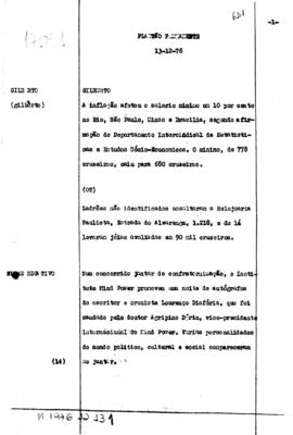 TV Tupi [emissora]. Plantão Permanente [programa]. Roteiro [televisivo], 13 dez. 1976.