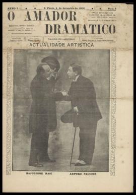 O Amador dramatico [jornal], a. 1, n. 5. São Paulo-SP, 04 set. 1908.