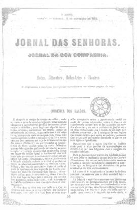 O Jornal das senhoras [jornal], a. 3, t. 6, [s/n]. Rio de Janeiro-RJ, 12 nov. 1854.