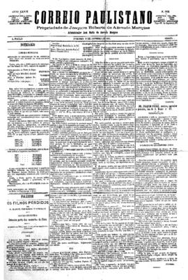 Correio paulistano [jornal], [s/n]. São Paulo-SP, 09 jan. 1881.