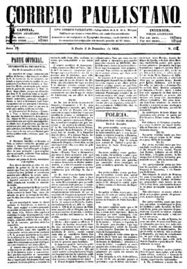 Correio paulistano [jornal], [s/n]. São Paulo-SP, 03 dez. 1856.