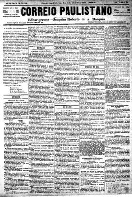 Correio paulistano [jornal], [s/n]. São Paulo-SP, 11 abr. 1883.