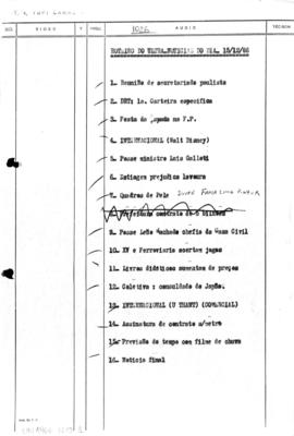 TV Tupi [emissora]. Ultra Notícias [programa]. Roteiro [televisivo], 15 dez. 1966.