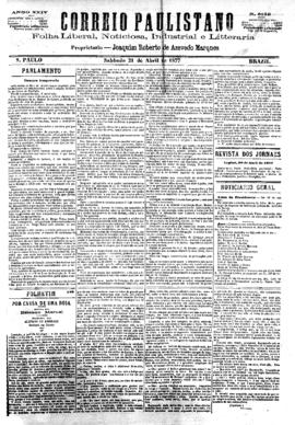 Correio paulistano [jornal], [s/n]. São Paulo-SP, 21 abr. 1877.