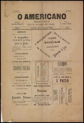 O Americano [jornal], a. 1, n. 15. São Paulo-SP, 13 ago. 1881.