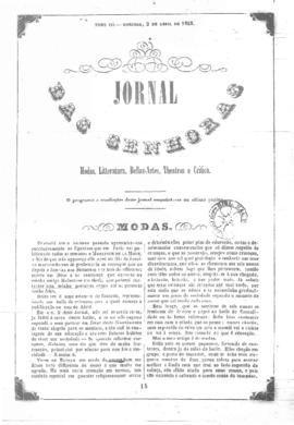 O Jornal das senhoras [jornal], t. 3, [s/n]. Rio de Janeiro-RJ, 03 abr. 1853.
