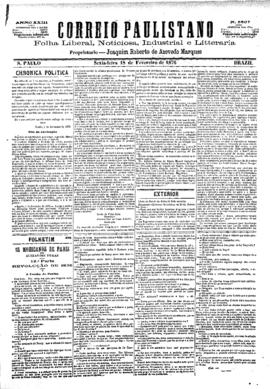 Correio paulistano [jornal], [s/n]. São Paulo-SP, 18 fev. 1876.
