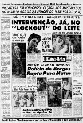 Última Hora [jornal]. Rio de Janeiro-RJ, 09 ago. 1963 [ed. vespertina].