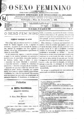 O Sexo feminino [jornal], a. 3, n. 8. Campanha-MG, 18 ago. 1889.