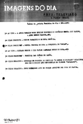 TV Tupi [emissora]. Revista Feminina [programa]. Roteiro [televisivo], 18 abr. 1962.