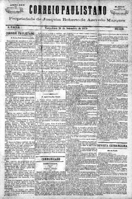 Correio paulistano [jornal], [s/n]. São Paulo-SP, 24 set. 1878.