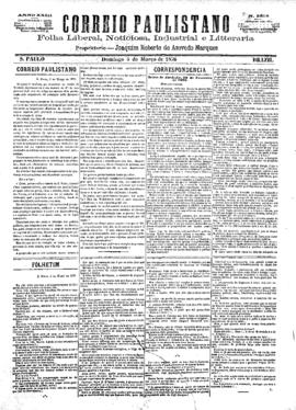Correio paulistano [jornal], [s/n]. São Paulo-SP, 05 mar. 1876.