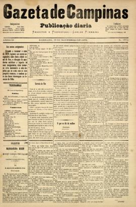 Gazeta de Campinas [jornal], a. 10, n. 1774. Campinas-SP, 15 nov. 1879.