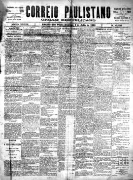 Correio paulistano [jornal], [s/n]. São Paulo-SP, 03 jul. 1892.