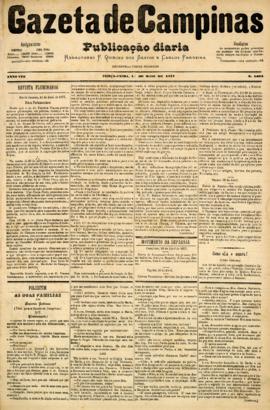 Gazeta de Campinas [jornal], a. 8, n. 1022. Campinas-SP, 01 mai. 1877.