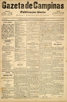 Gazeta de Campinas [jornal], a. 10, n. 1776. Campinas-SP, 18 nov. 1879.
