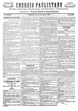 Correio paulistano [jornal], [s/n]. São Paulo-SP, 29 jan. 1876.