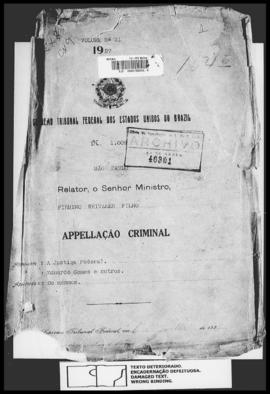 Processo... [apelação criminal], nª 1009/1927. [São Paulo-SP?], 1927. v. 31