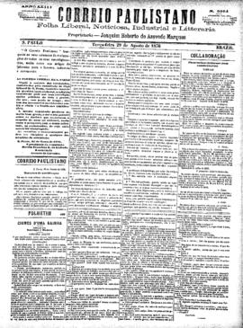 Correio paulistano [jornal], [s/n]. São Paulo-SP, 29 ago. 1876.