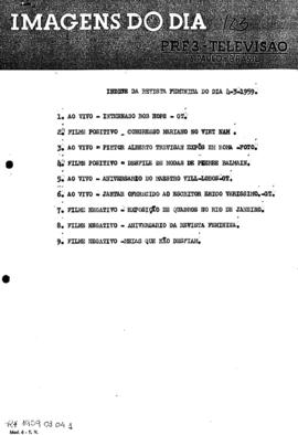 TV Tupi [emissora]. Revista Feminina [programa]. Roteiro [televisivo], 04 mar. 1959.
