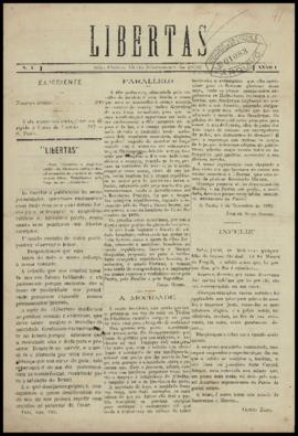 Libertas [jornal], a. 1, n. 1. São Paulo-SP, 15 nov. 1902.