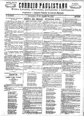 Correio paulistano [jornal], [s/n]. São Paulo-SP, 24 out. 1876.