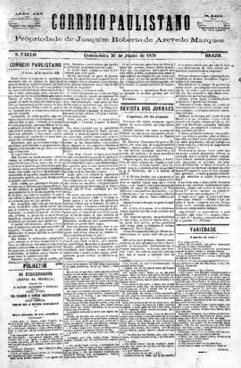 Correio paulistano [jornal], [s/n]. São Paulo-SP, 20 jun. 1878.