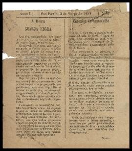 A Mosca [jornal], a. 1, n. 3. São Paulo-SP, 03 mar. 1889.