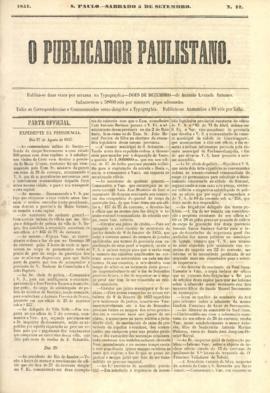 O Publicador paulistano [jornal], n. 12. São Paulo-SP, 05 set. 1857.