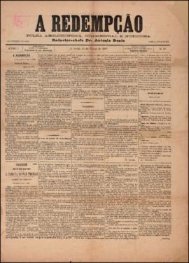 A Redempção [jornal], a. 1, n. 19. São Paulo-SP, 10 mar. 1887.