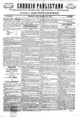 Correio paulistano [jornal], [s/n]. São Paulo-SP, 16 set. 1877.