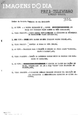 TV Tupi [emissora]. Revista Feminina [programa]. Roteiro [televisivo], 19 jan. 1960.